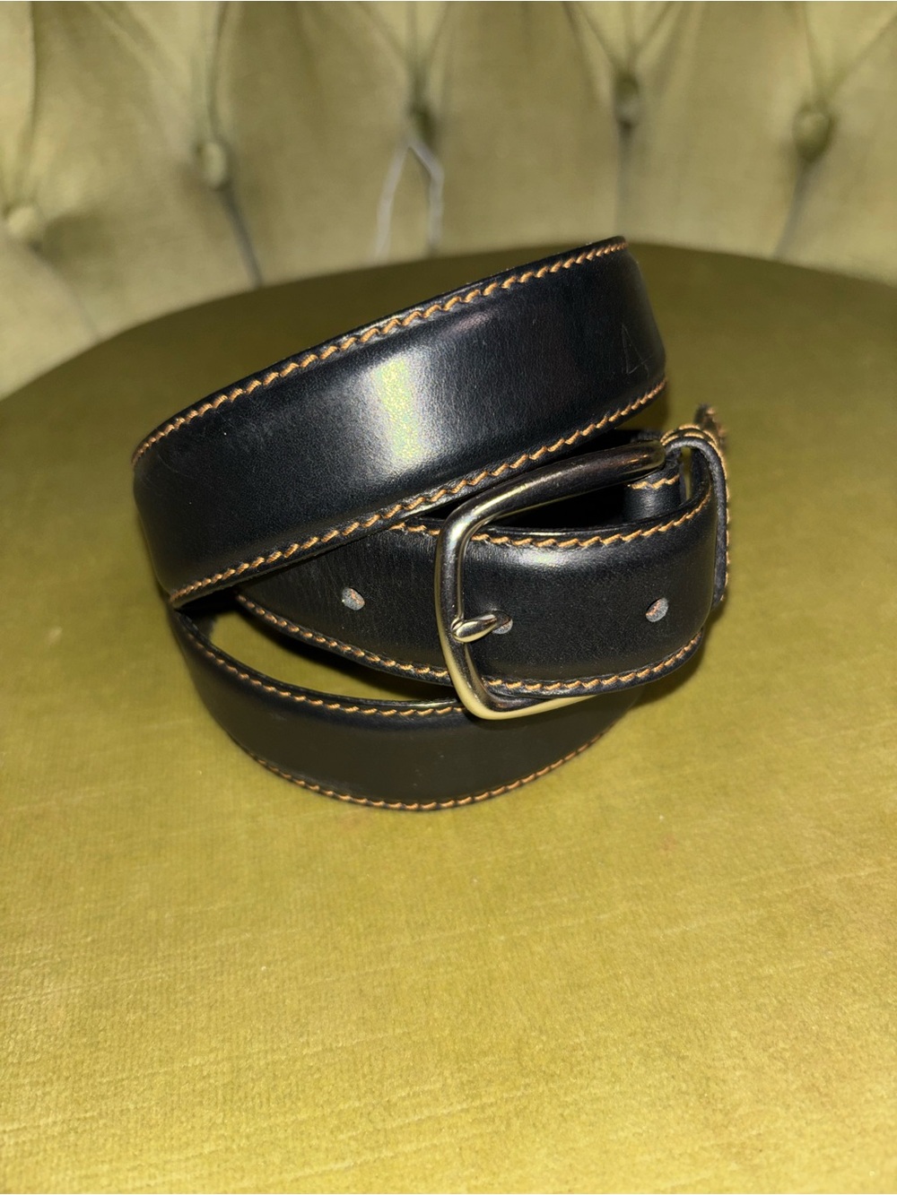 Allen Edmonds Wide Basic Dress Leather Belt Mens 38 Black Calfskin USA 96561